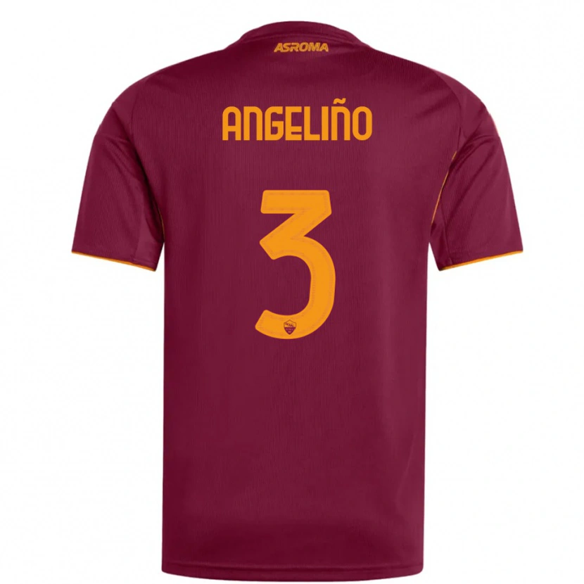 Danxen Donna Maglia Angeliño #3 Bordeaux Arancione Kit Gara Home 2025/26 Maglietta