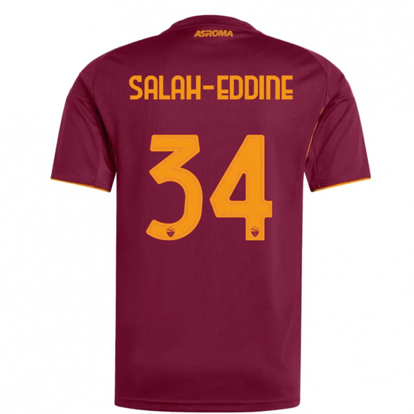 Danxen Donna Maglia Anass Salah-Eddine #34 Bordeaux Arancione Kit Gara Home 2025/26 Maglietta