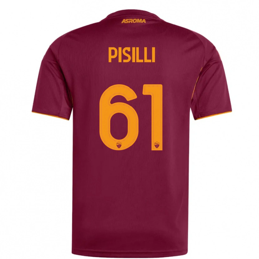 Danxen Donna Maglia Niccolò Pisilli #61 Bordeaux Arancione Kit Gara Home 2025/26 Maglietta
