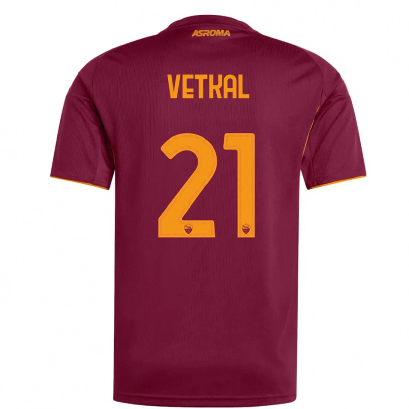 Danxen Donna Maglia Martin Vetkal #21 Bordeaux Arancione Kit Gara Home 2025/26 Maglietta