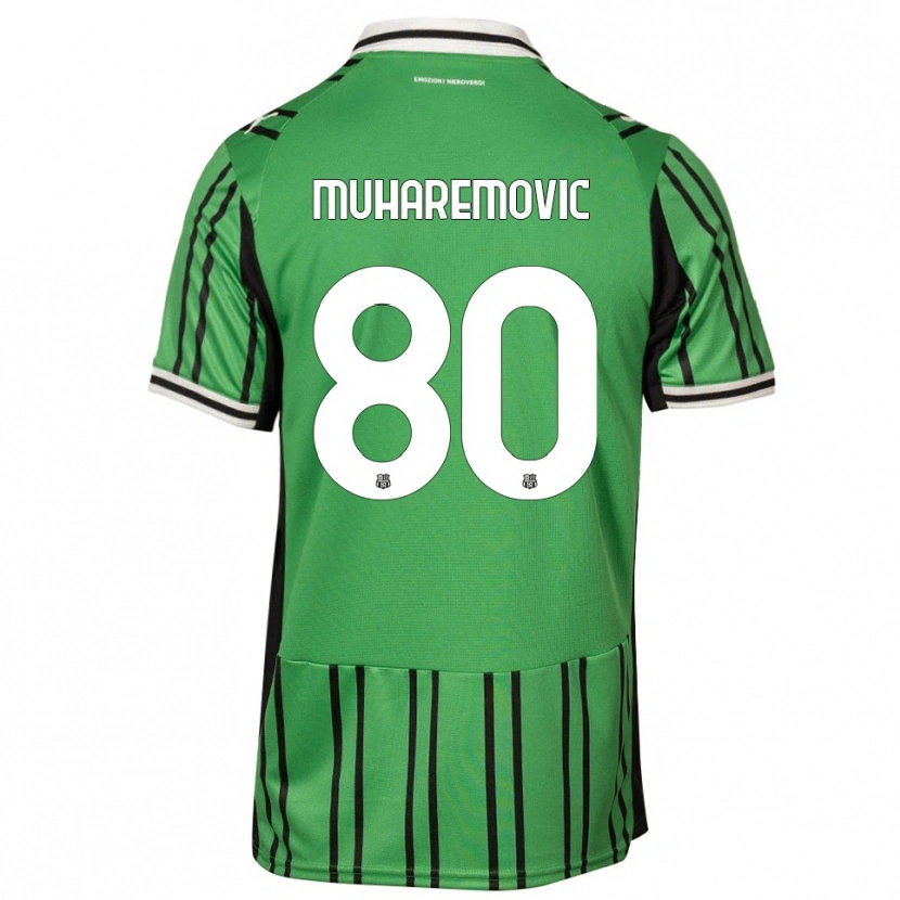 Danxen Donna Maglia Tarik Muharemović #80 Verde Nero Kit Gara Home 2025/26 Maglietta