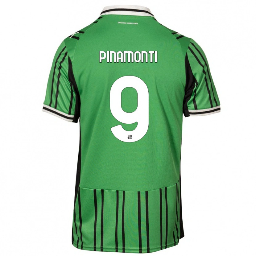 Danxen Donna Maglia Andrea Pinamonti #9 Verde Nero Kit Gara Home 2025/26 Maglietta