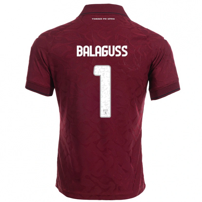 Danxen Donna Maglia Nils Balaguss #1 Bordeaux Bianco Kit Gara Home 2025/26 Maglietta