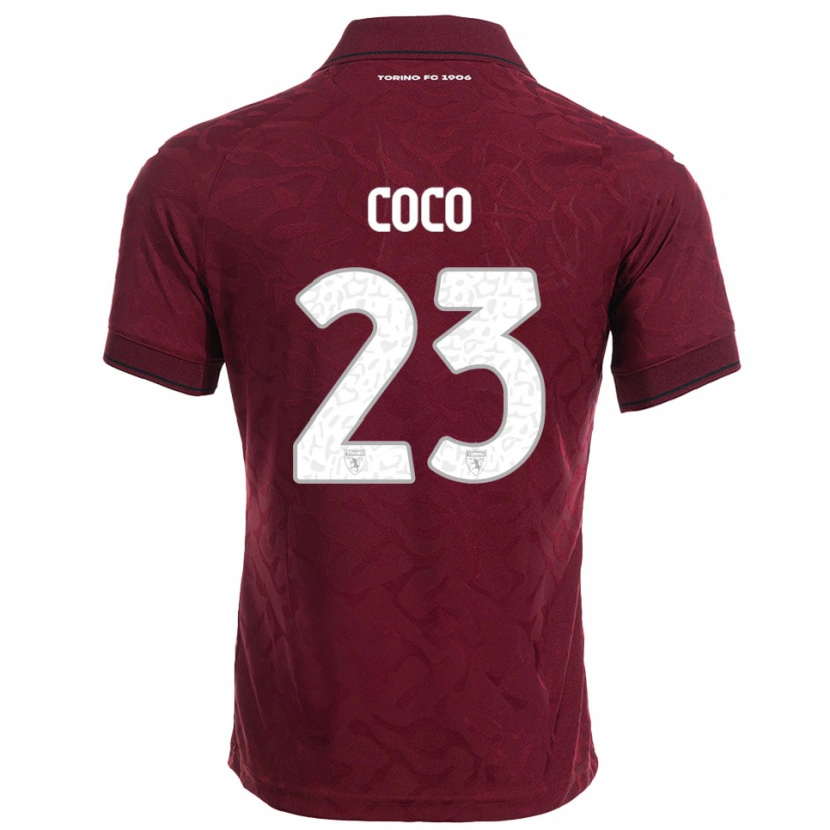 Danxen Donna Maglia Saúl Coco #23 Bordeaux Bianco Kit Gara Home 2025/26 Maglietta