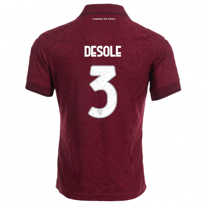 Danxen Donna Maglia Fabio Desole #3 Bordeaux Bianco Kit Gara Home 2025/26 Maglietta