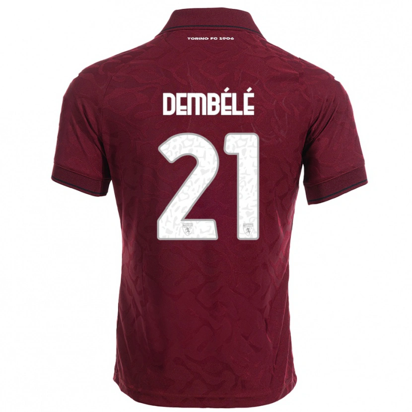 Danxen Donna Maglia Ali Dembélé #21 Bordeaux Bianco Kit Gara Home 2025/26 Maglietta