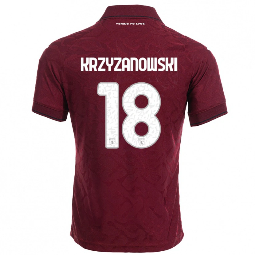 Danxen Donna Maglia Jakub Krzyzanowski #18 Bordeaux Bianco Kit Gara Home 2025/26 Maglietta
