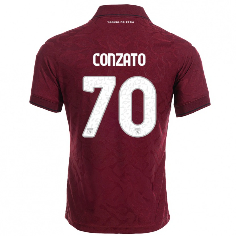 Danxen Donna Maglia Filippo Conzato #70 Bordeaux Bianco Kit Gara Home 2025/26 Maglietta