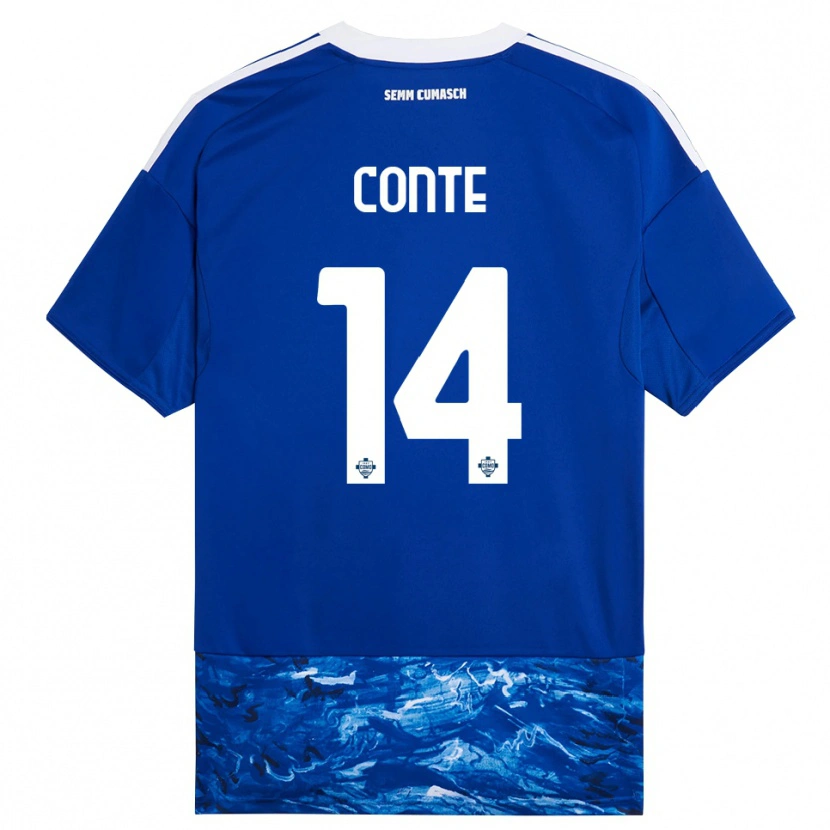 Danxen Donna Maglia Federico Conte #14 Blu Bianco Kit Gara Home 2025/26 Maglietta