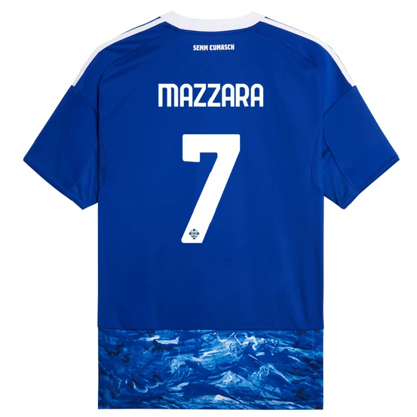 Danxen Donna Maglia Cristian Mazzara #7 Blu Bianco Kit Gara Home 2025/26 Maglietta