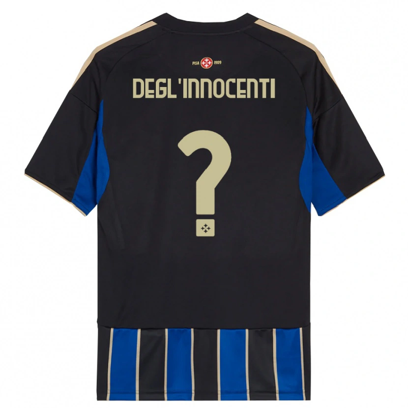 Danxen Donna Maglia Luca Degl'innocenti #0 Nero Blu Kit Gara Home 2025/26 Maglietta