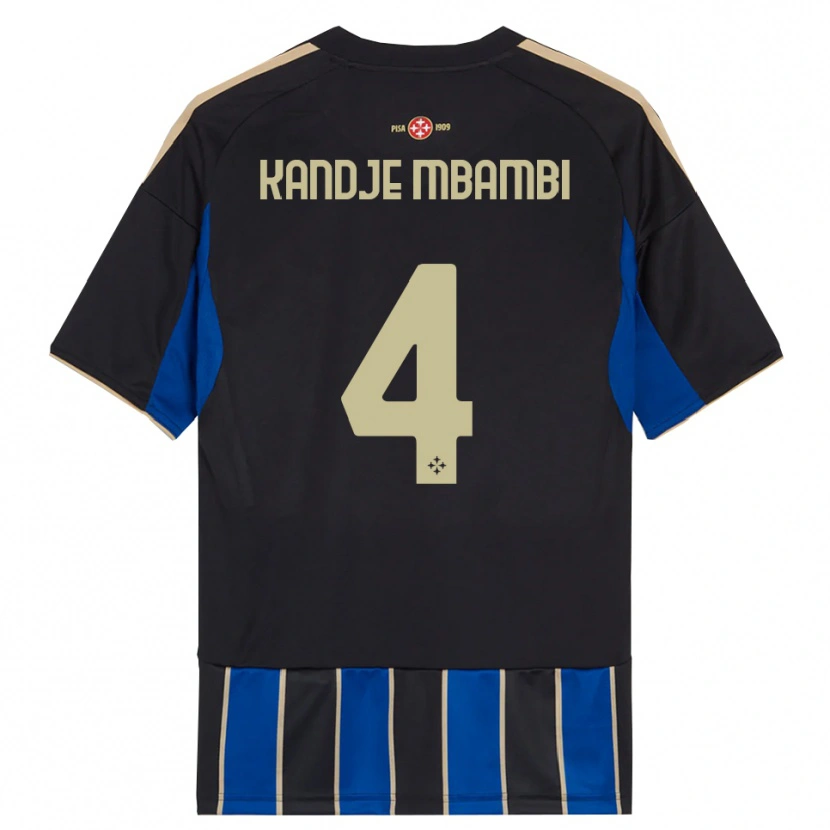 Danxen Donna Maglia Jeremy Kandje Mbambi #4 Nero Blu Kit Gara Home 2025/26 Maglietta
