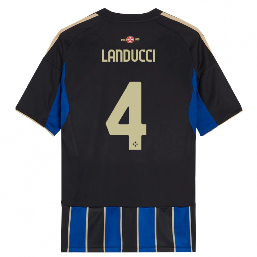 Danxen Donna Maglia Umberto Landucci #4 Nero Blu Kit Gara Home 2025/26 Maglietta
