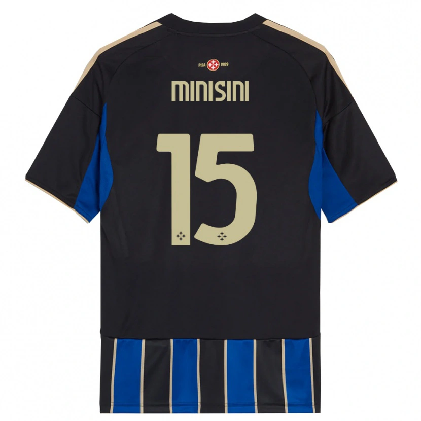 Danxen Donna Maglia Niccolò Minisini #15 Nero Blu Kit Gara Home 2025/26 Maglietta
