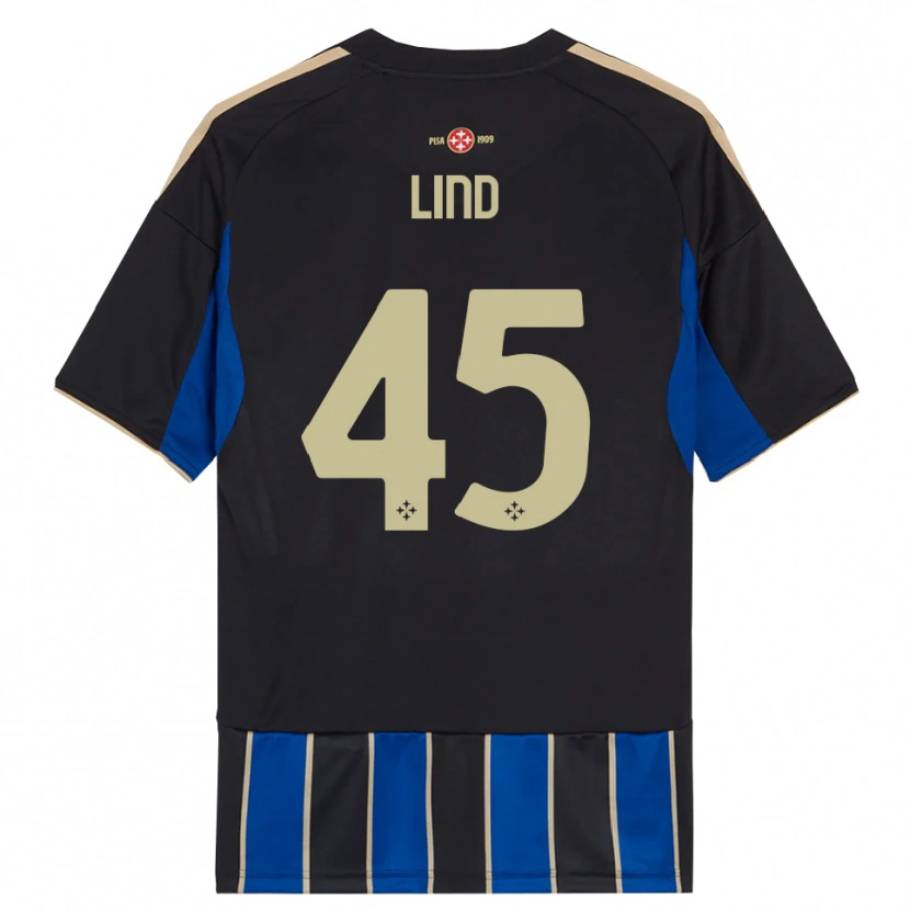 Danxen Donna Maglia Alexander Lind #45 Nero Blu Kit Gara Home 2025/26 Maglietta