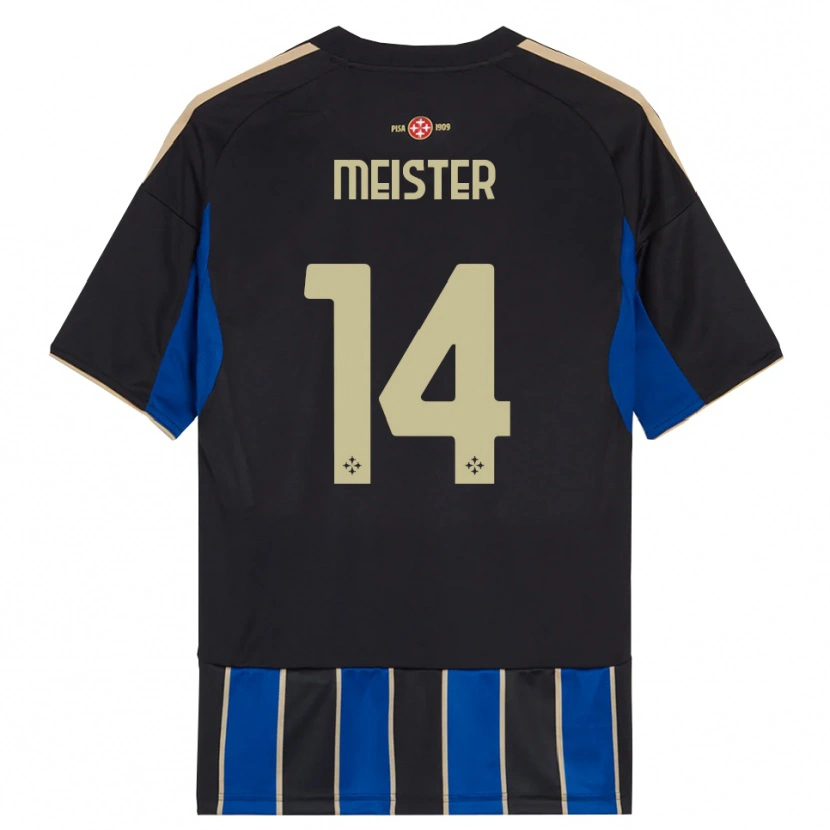 Danxen Donna Maglia Henrik Meister #14 Nero Blu Kit Gara Home 2025/26 Maglietta