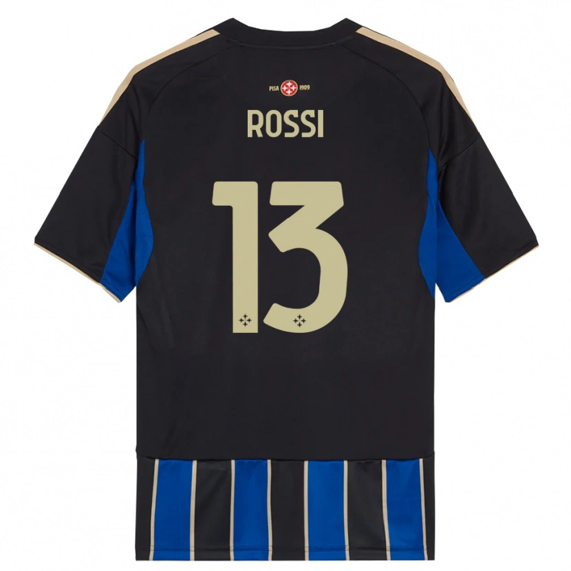 Danxen Donna Maglia Francesco Rossi #13 Nero Blu Kit Gara Home 2025/26 Maglietta