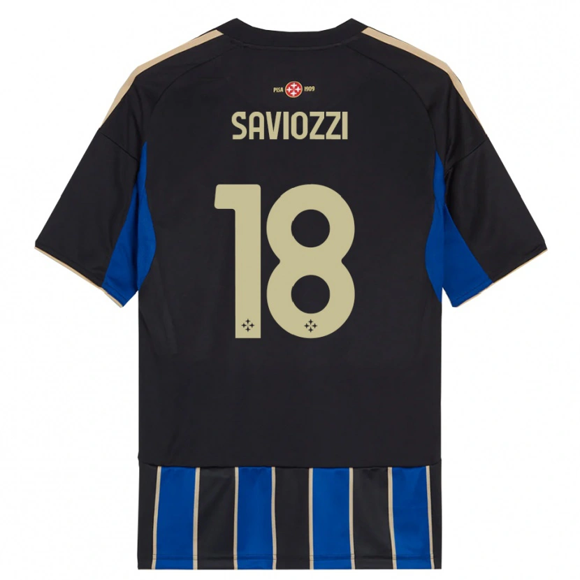 Danxen Donna Maglia Mattia Saviozzi #18 Nero Blu Kit Gara Home 2025/26 Maglietta