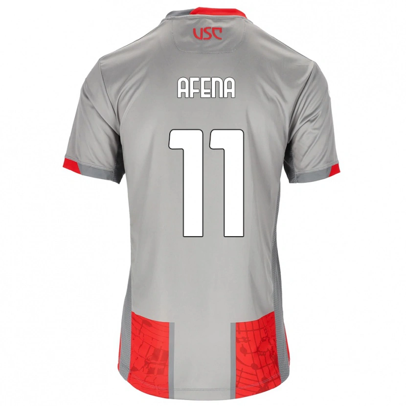 Danxen Donna Maglia Felix Afena-Gyan #11 Rosso Grigio Kit Gara Home 2025/26 Maglietta
