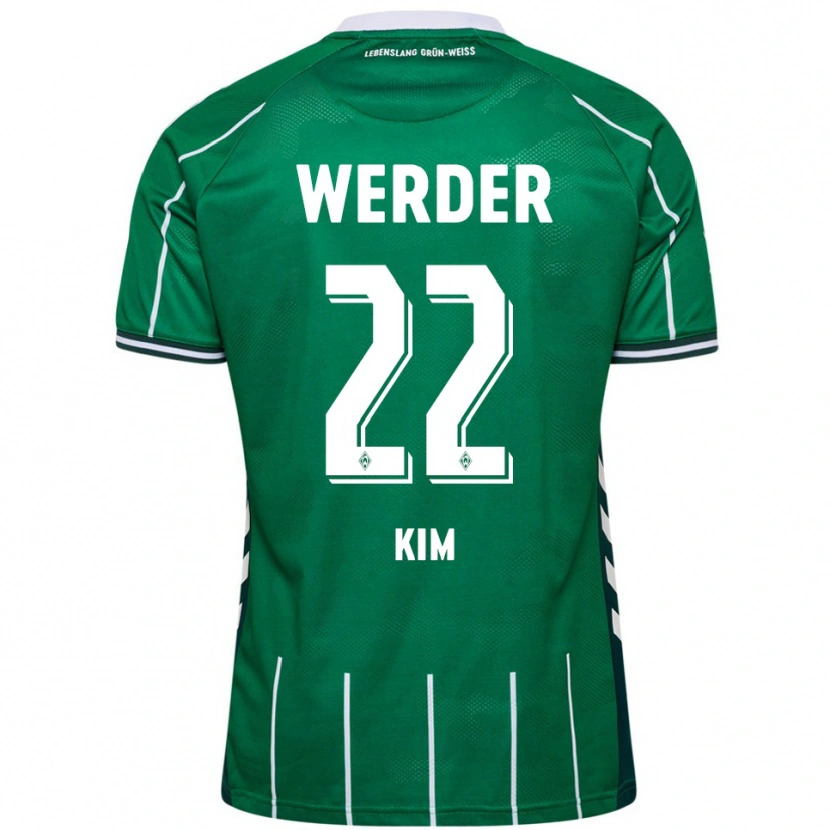 Danxen Donna Maglia Min-Je Kim #22 Verde Bianco Kit Gara Home 2025/26 Maglietta
