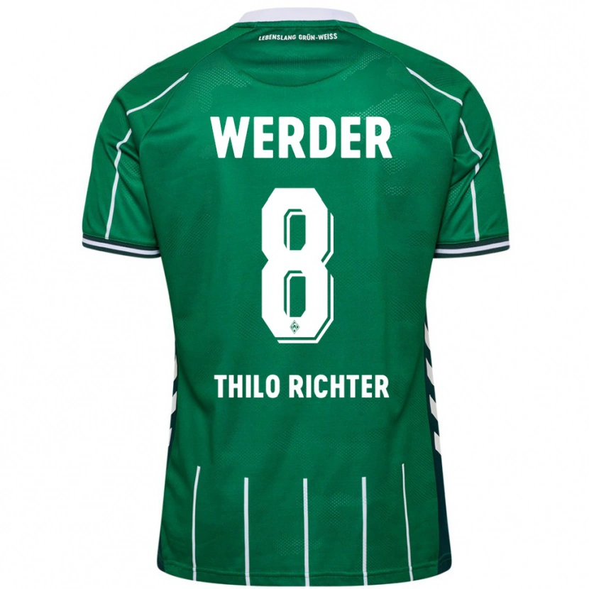 Danxen Donna Maglia Jasper Thilo Richter #8 Verde Bianco Kit Gara Home 2025/26 Maglietta