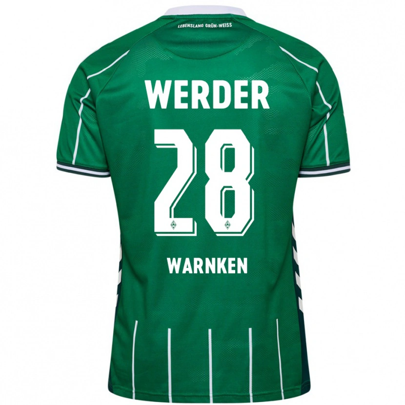 Danxen Donna Maglia Jannes Warnken #28 Verde Bianco Kit Gara Home 2025/26 Maglietta