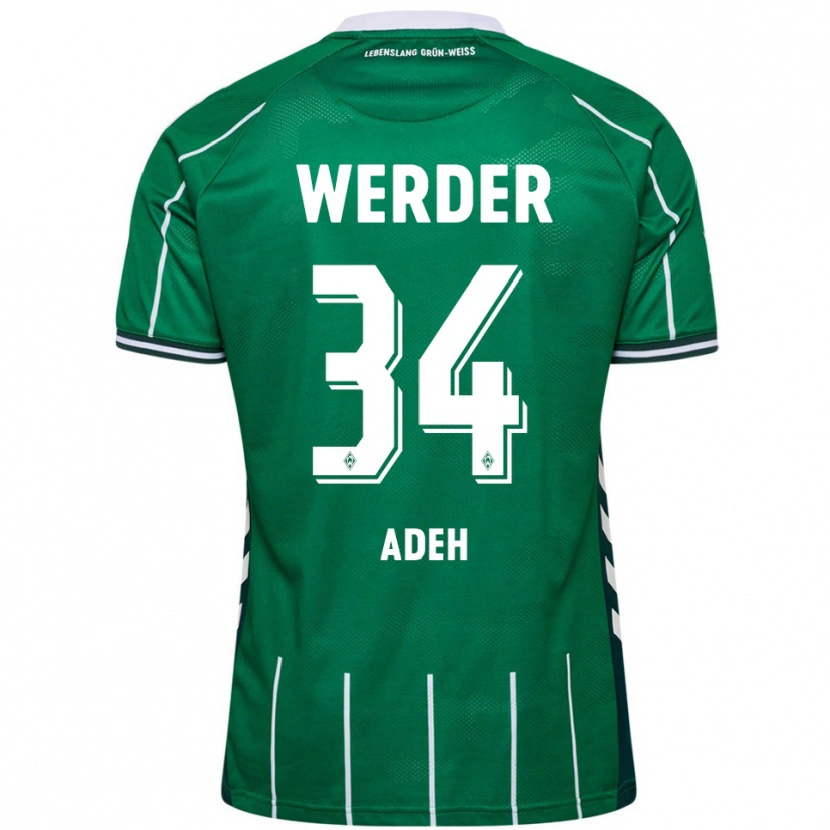Danxen Donna Maglia Wesley Adeh #34 Verde Bianco Kit Gara Home 2025/26 Maglietta