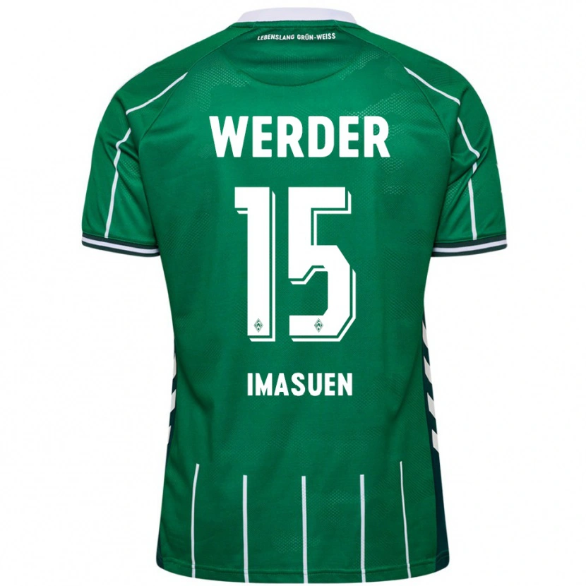 Danxen Donna Maglia Joel Imasuen #15 Verde Bianco Kit Gara Home 2025/26 Maglietta