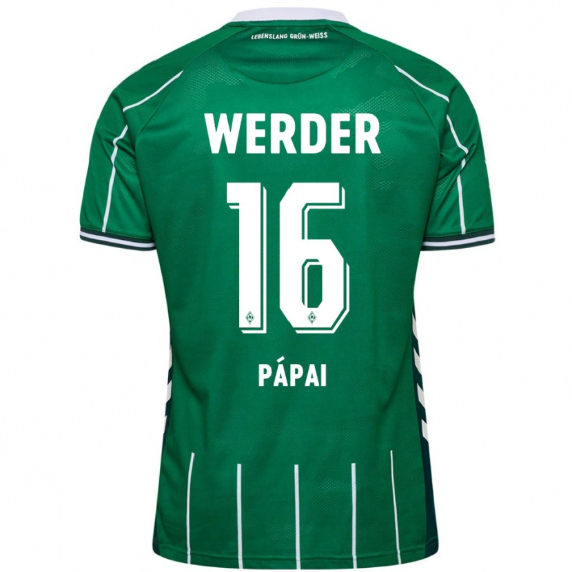 Danxen Donna Maglia Emöke Pápai #16 Verde Bianco Kit Gara Home 2025/26 Maglietta