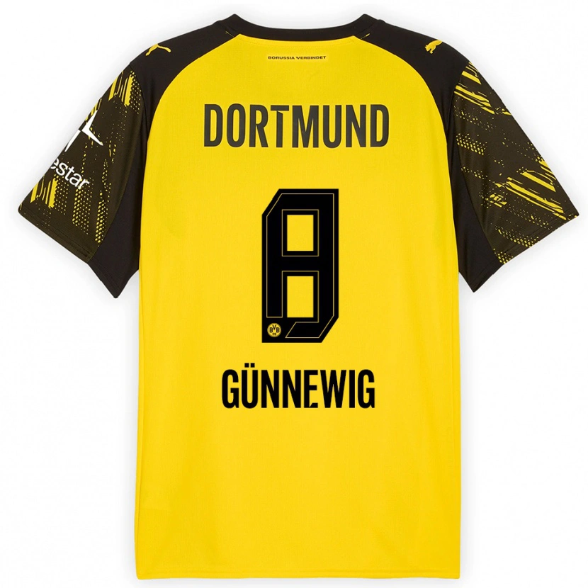 Danxen Donna Maglia Noreen Günnewig #8 Giallo Nero Kit Gara Home 2025/26 Maglietta