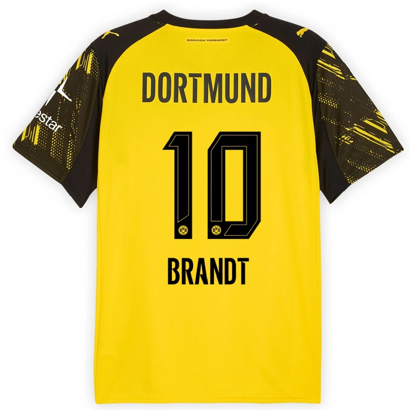 Danxen Donna Maglia Julian Brandt #10 Giallo Nero Kit Gara Home 2025/26 Maglietta