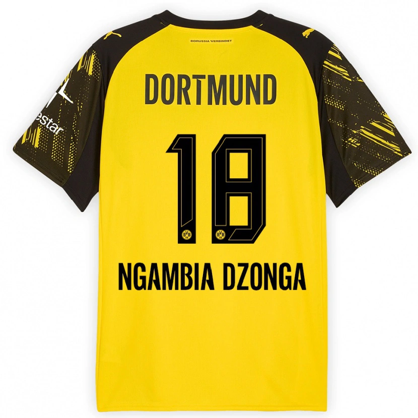 Danxen Donna Maglia Diego Ngambia #18 Giallo Nero Kit Gara Home 2025/26 Maglietta