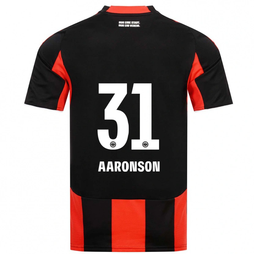 Danxen Donna Maglia Paxten Aaronson #31 Nero Rosso Kit Gara Home 2025/26 Maglietta