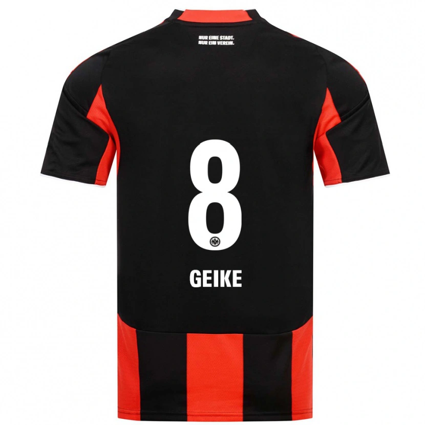 Danxen Donna Maglia Jonah Geike #8 Nero Rosso Kit Gara Home 2025/26 Maglietta