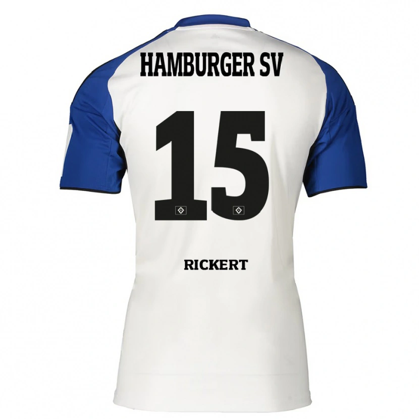 Danxen Donna Maglia Manja Rickert #15 Bianco Blu Kit Gara Home 2025/26 Maglietta