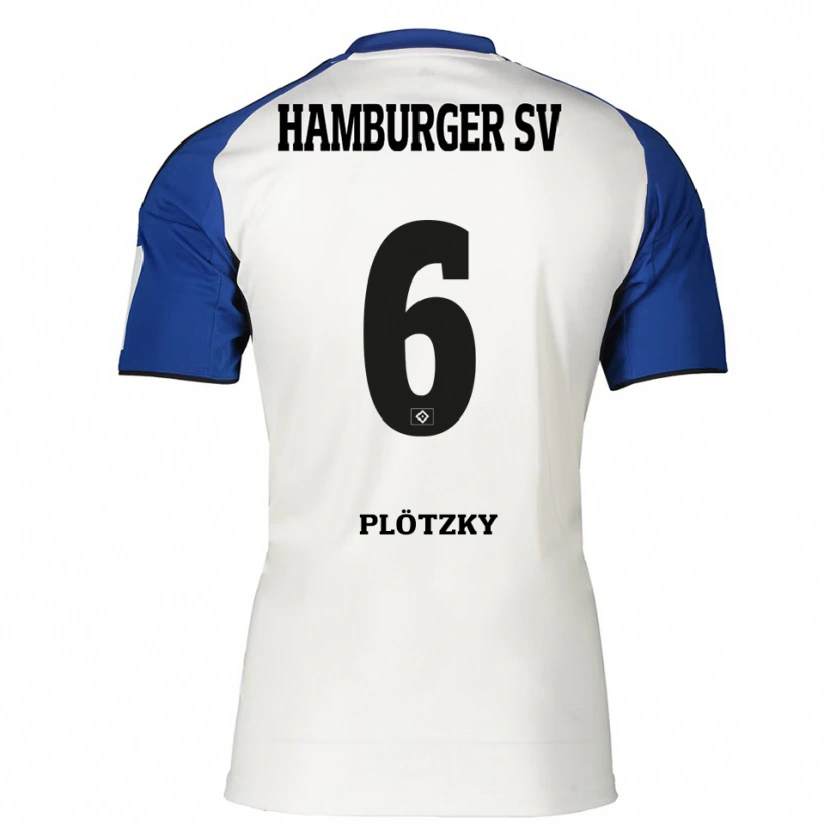 Danxen Donna Maglia Lennart Plötzky #6 Bianco Blu Kit Gara Home 2025/26 Maglietta