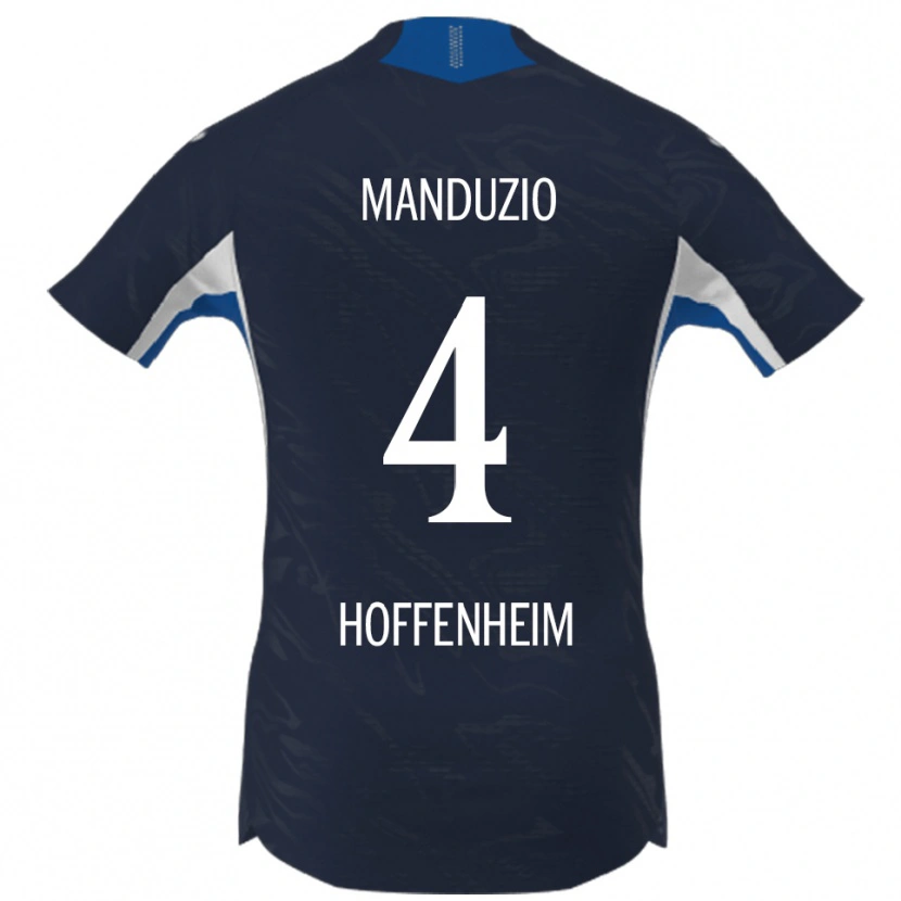 Danxen Donna Maglia Mattia Manduzio #4 Blu Navy Bianco Kit Gara Home 2025/26 Maglietta