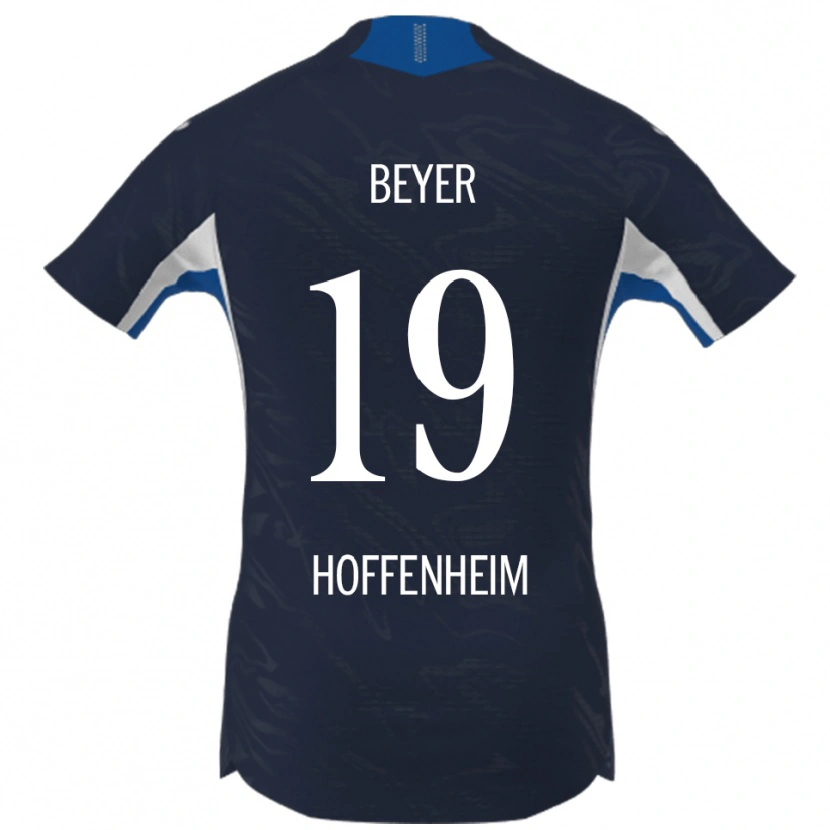 Danxen Donna Maglia Julian Beyer #19 Blu Navy Bianco Kit Gara Home 2025/26 Maglietta