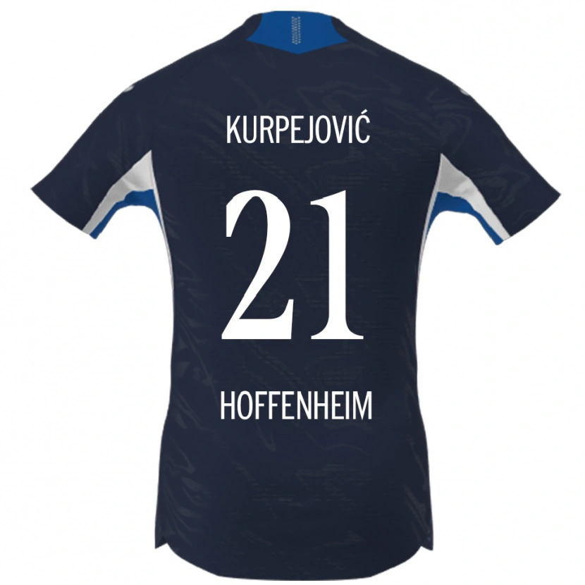 Danxen Donna Maglia Albin Kurpejović #21 Blu Navy Bianco Kit Gara Home 2025/26 Maglietta