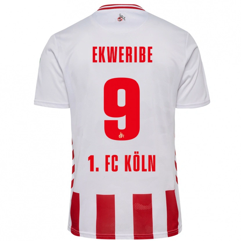 Danxen Donna Maglia Kevin Ekweribe #9 Bianco Rosso Kit Gara Home 2025/26 Maglietta