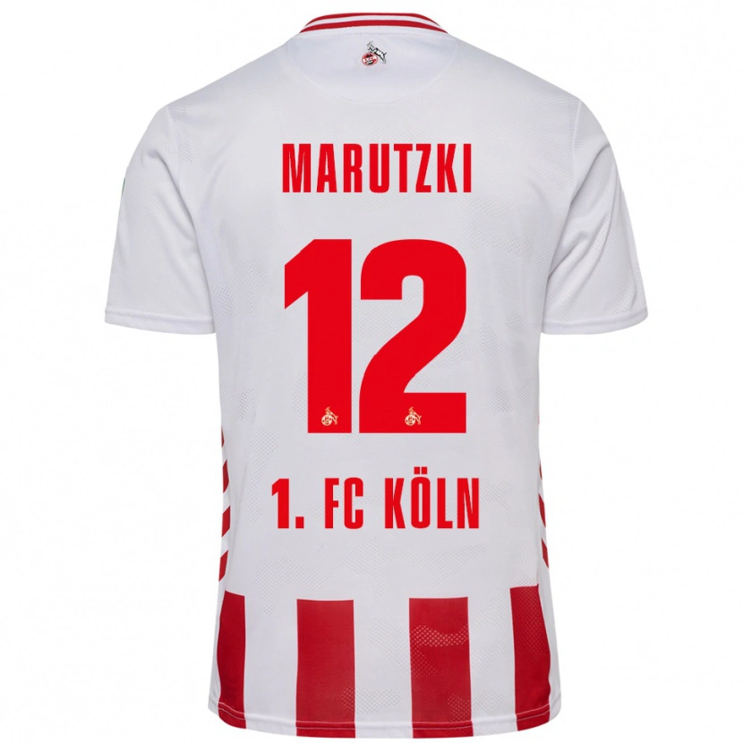 Danxen Donna Maglia Mikolaj Marutzki #12 Bianco Rosso Kit Gara Home 2025/26 Maglietta