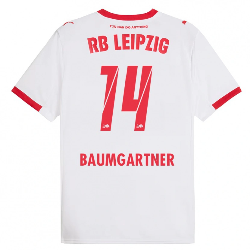 Danxen Donna Maglia Christoph Baumgartner #14 Bianco Rosso Kit Gara Home 2025/26 Maglietta