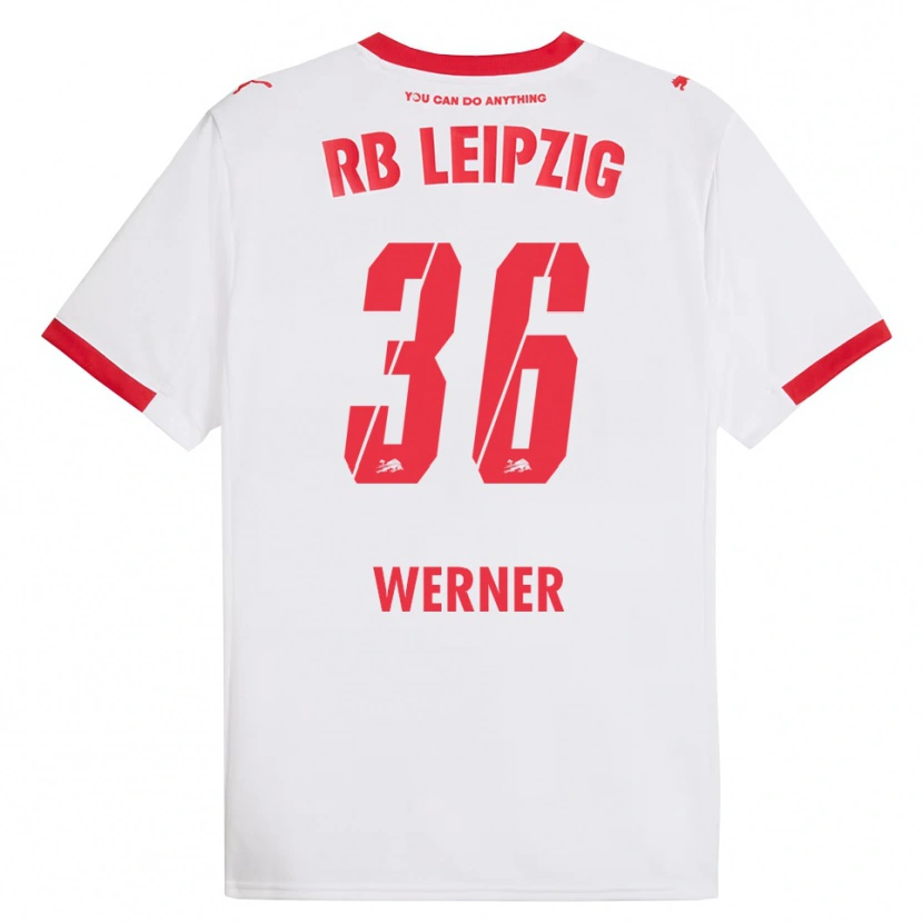 Danxen Donna Maglia Timo Werner #36 Bianco Rosso Kit Gara Home 2025/26 Maglietta