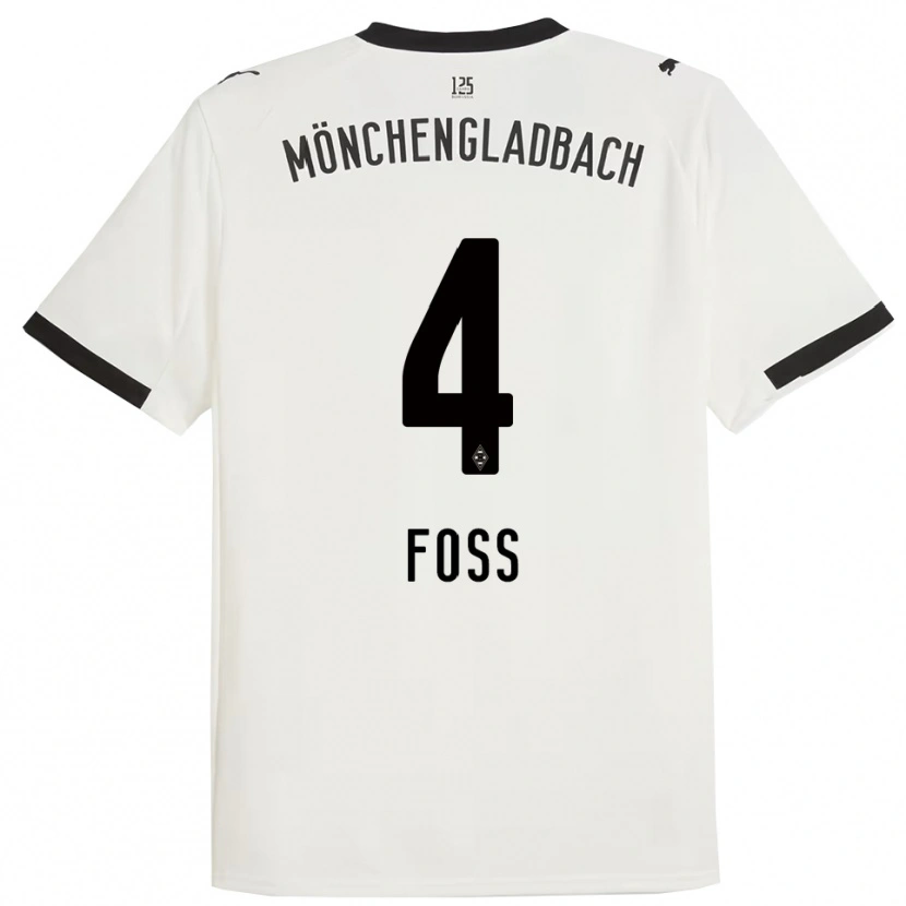 Danxen Donna Maglia Jonathan Foss #4 Bianco Nero Kit Gara Home 2025/26 Maglietta