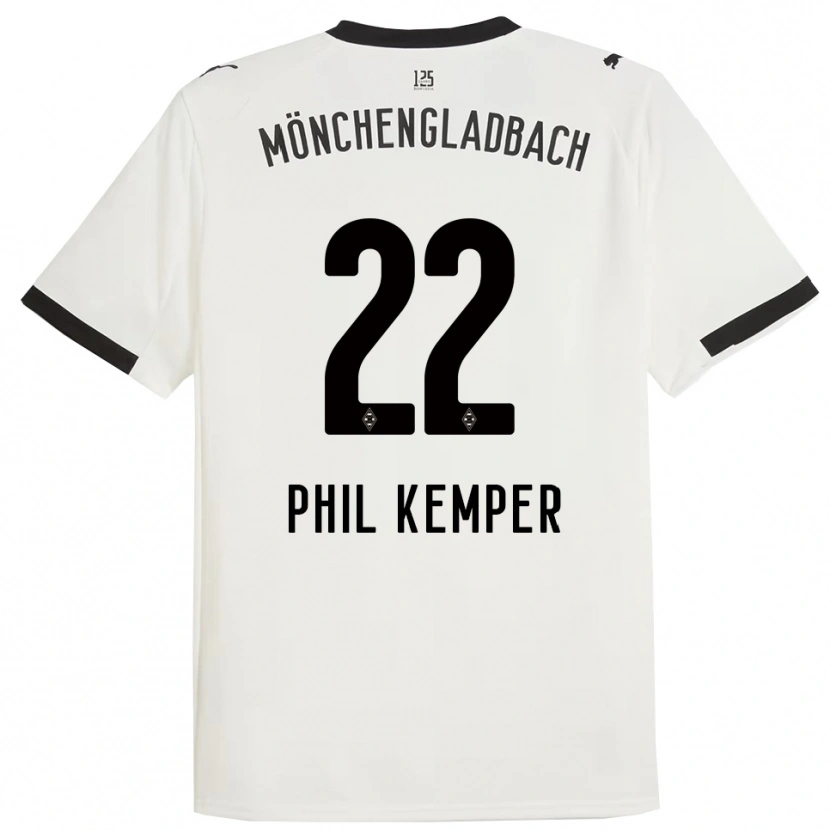 Danxen Donna Maglia Phil Kemper #22 Bianco Nero Kit Gara Home 2025/26 Maglietta