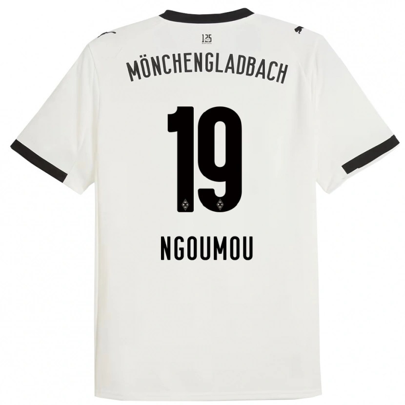Danxen Donna Maglia Nathan Ngoumou #19 Bianco Nero Kit Gara Home 2025/26 Maglietta