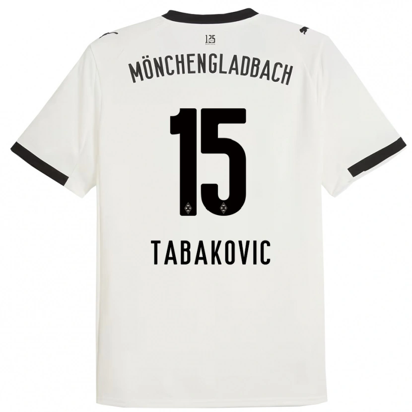 Danxen Donna Maglia Haris Tabakovic #15 Bianco Nero Kit Gara Home 2025/26 Maglietta