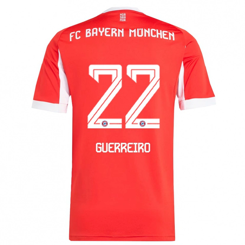 Danxen Donna Maglia Raphaël Guerreiro #22 Rosso Bianco Kit Gara Home 2025/26 Maglietta