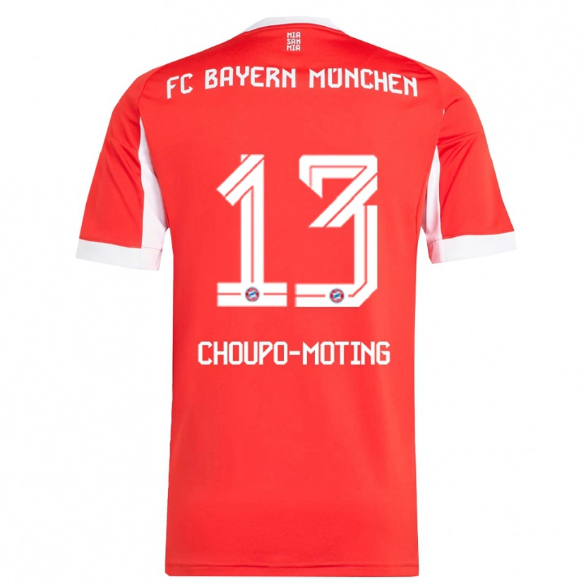 Danxen Donna Maglia Eric Maxim Choupo-Moting #13 Rosso Bianco Kit Gara Home 2025/26 Maglietta