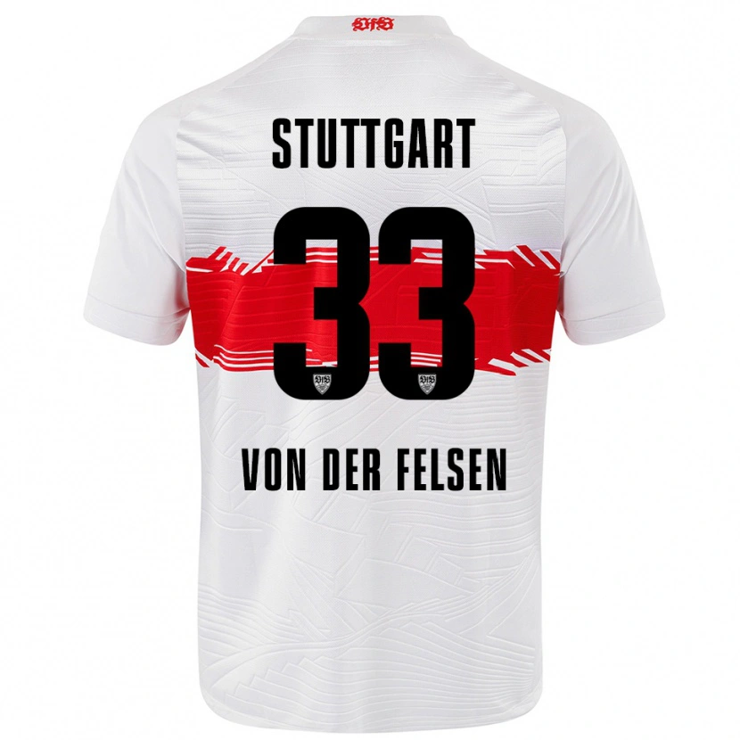 Danxen Donna Maglia Jerik Von Der Felsen #33 Bianco Rosso Kit Gara Home 2025/26 Maglietta